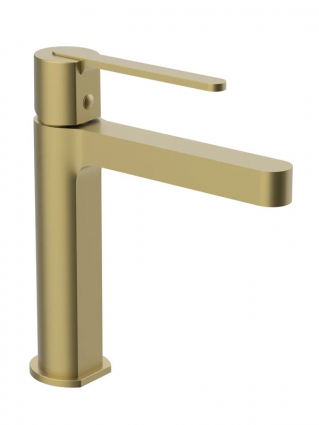 Смеситель для раковины ALTROBAGNO Юнион (Unione) 0146BG матовое золото однорычажный, длина излива 17.8 см