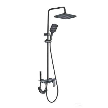 Душевая стойка Cerutti Spa 11358 графит штанга 116.5 см, шланг пластиковый 150 см