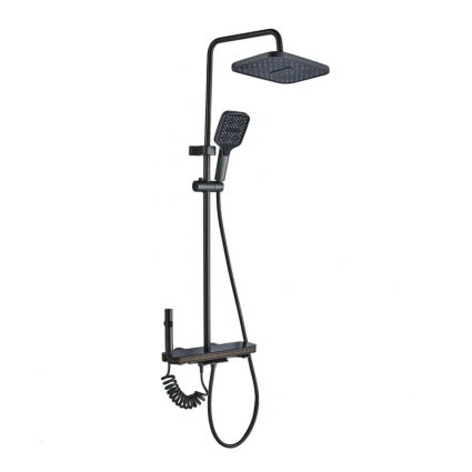 Душевая стойка Cerutti Spa 11412 графит штанга 110.8 см, шланг пластиковый 150 см, 3 режима