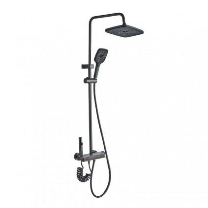 Душевая стойка Cerutti Spa 11410 графит штанга 110 см, шланг пластиковый 150 см, 3 режима