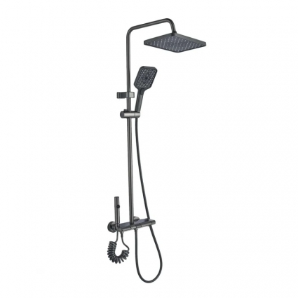 Душевая стойка Cerutti Spa 11360 графит штанга 110.5 см, шланг пластиковый 150 см