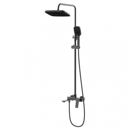 Душевая стойка Azario Lursy AZ-K2349GR серый графит штанга 120 см, шланг металлический 150 см