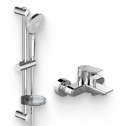 Душевой комплект Смеситель Ideal Standard Tesi A6583AA + Гарнитур IdealRain B2620AA хром,  в современном стиле