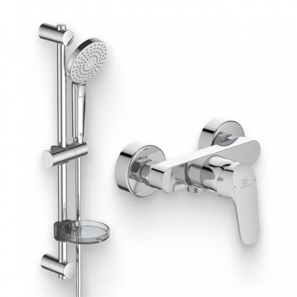 Душевой комплект Смеситель для душа Ideal Standard Ceraflex B1720AA + Гарнитур IdealRain B2620AA хром, штанга 12.3 см