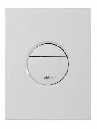 Кнопка смыва для унитаза Abber AC0126MW АБС-пластик, цвет матовый белый, пневматическая