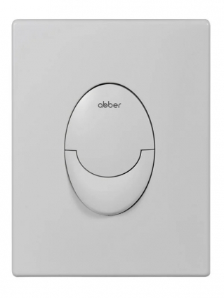 Кнопка смыва для унитаза Abber AC0125MW АБС-пластик, цвет матовый белый, пневматическая