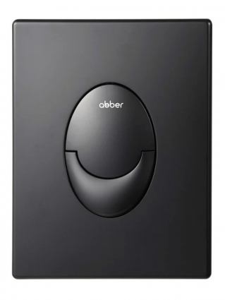 Кнопка смыва для унитаза Abber AC0125MB АБС-пластик, цвет матовый черный, пневматическая