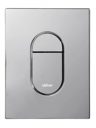 Кнопка смыва для унитаза Abber AC0124 АБС-пластик, цвет глянцевый хром, пневматическая