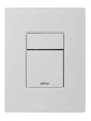 Кнопка смыва для унитаза Abber AC0123MW АБС-пластик, цвет матовый белый, пневматическая