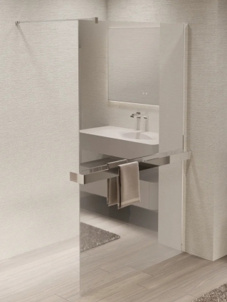 Душевая перегородка Vincea Walk-in HR VSW-1HR900MR 90 см, профиль глянцевый хром, стекло зеркальное в современном стиле