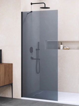 Душевая перегородка RGW Свободный вход (Walk In) WA-102B 90х195, профиль черный, стекло тонированное в современном стиле
