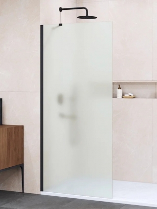 Душевая перегородка RGW Свободный вход (Walk In) WA-102B 120х195, профиль черный, стекло матовое в современном стиле