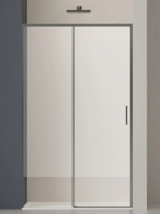 Душевая дверь в нишу Vincea Софт 2 (Soft 2) VDS-3SO2100CLGM 100 см, профиль вороненая сталь, стекло прозрачное, раздвижная