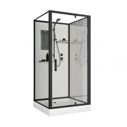 Душевая кабина Niagara ST90/15Q/BL/BK 90х90 квадратная, стекло прозрачное