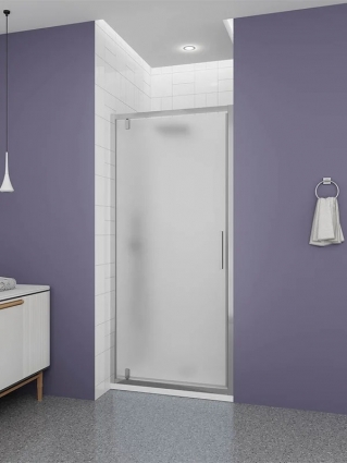 Душевая дверь Veconi P30 CH, 700x1900, хром, стекло матовое, распашная