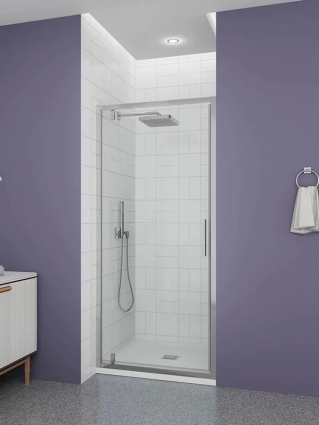 Душевая дверь Veconi P30 CH, 800x1900, хром, стекло прозрачное, распашная