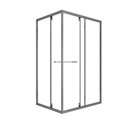 Душевой уголок OliveS DR-128CR-SH-GB-R, прямоугольный, шоверама 1200*800*1950 мм, черный, двери раздвижные, стекло прозрачное