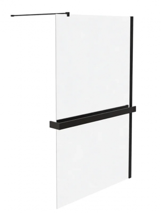 Душевая перегородка Vincea Walk-in HR VSW-1HR100MRB 100 см, профиль матовый черный, стекло зеркальное в современном стиле