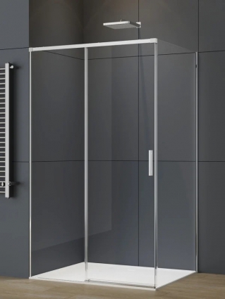 Душевой уголок Vincea Soft 2 VSR-3SO29012CL 120х90 см, профиль хром, стекло прозрачное, прямоугольный, двери раздвижные