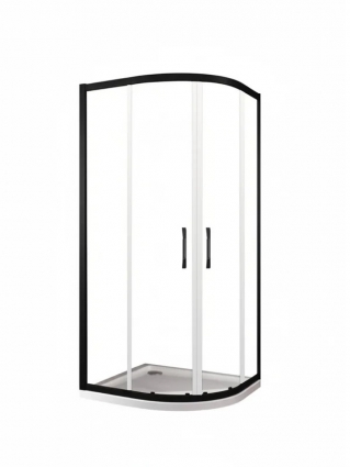 Душевой уголок Huppe X1 KY K K2S2 T R550 90х90, матовый черный, четверть круга, двери раздвижные