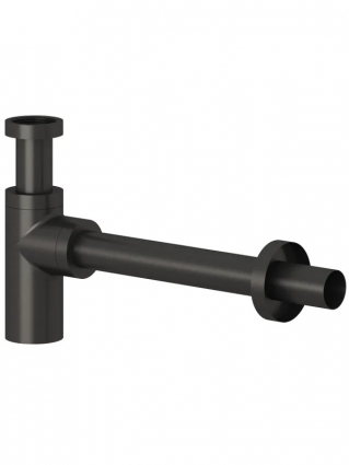 Сифон для раковины Kludi 10020N2-00 32 мм, бутылочный, оружейная сталь, выпуск боковой