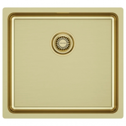 Мойка кухонная Paulmark PM304844-LG светлое золото брашированная, прямоугольная