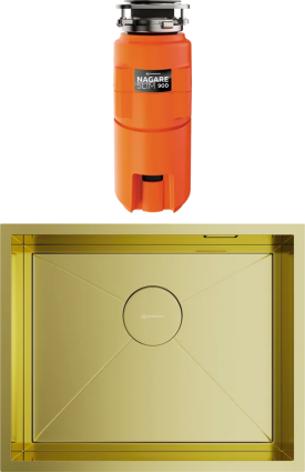 Комплект Мойка Omoikiri Kasen 4997060 + Измельчитель Nagare slim 4995062 полированная, прямоугольная
