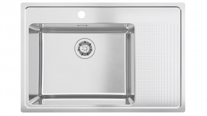 Мойка кухонная Alveus 50L 776x520x190 нержавеющая сталь прямоугольная, с крылом
