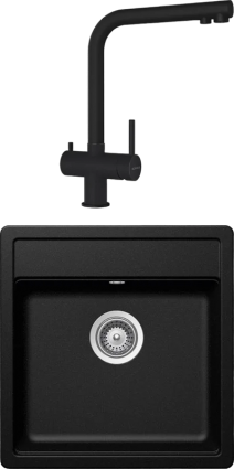 Комплект Мойка Schock Vero 50 Cristadur, магма + Смеситель Cristadur Vitus full colour, магма, матовая, прямоугольная