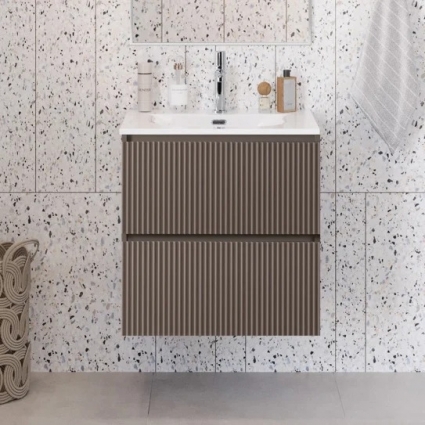Тумба под раковину без столешницы BelBagno Uno 70 подвесная, 2 ящика, матовая бежевая, с доводчиками