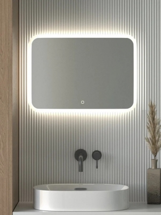 Зеркало Defesto DF 3804SH 70x50 с матированием и LED-подсветкой, 21W, сенсорный выключатель, нейтральный белый свет