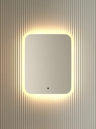 Зеркало Defesto DF 3811R 40x50 с матированием и LED-подсветкой, 15W, ИК - выключатель, теплый желтый свет