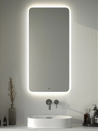 Зеркало Defesto DF 3808R 60x120 с матированием и LED-подсветкой, 34W, ИК - выключатель, нейтральный белый свет