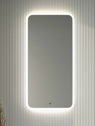Зеркало Defesto DF 3805R 50x100 с матированием и LED-подсветкой, 28W, ИК - выключатель, нейтральный белый свет