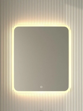 Зеркало Defesto DF 3816S 60x70 с матированием и LED-подсветкой, 23W, сенсорный выключатель, теплый желтый свет