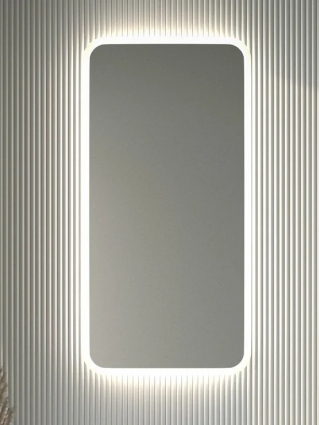 Зеркало Defesto DF 3805 50x100 с матированием и LED-подсветкой, 28W, без выключателя, нейтральный белый свет