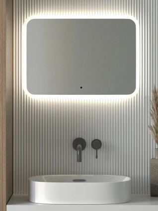 Зеркало Defesto DF 3804RH 70x50 с матированием и LED-подсветкой, 21W, ИК - выключатель, нейтральный белый свет