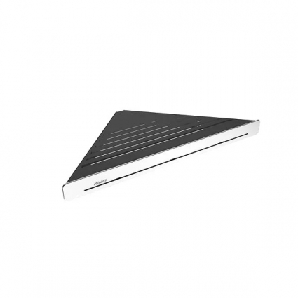 Полка для душа Ravak Slim C X07P576 угловая, подвесная, хром, черная, с крючками