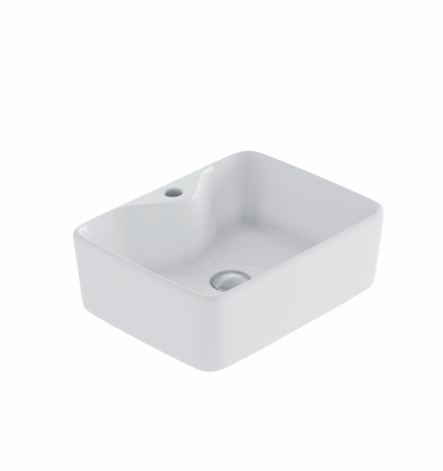Раковина накладная Enio Unico 41x30 EN7090103 с отверстием под смеситель, белая, прямоугольная, цвет белый