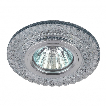 Встраиваемый светильник ЭРА LED с подсветкой DK LD3 SL/RGB Б0019205, в стиле модерн, цвет серебро
