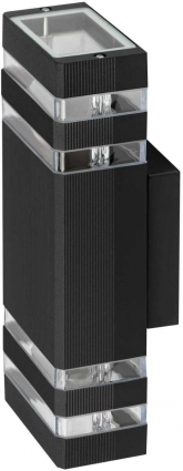 Светильник уличный настенный ЭРА «Астрея» GBW-101-BL-0310 230В 2хЕ27 IP54 вверх/вниз черный Б0069591 цвет черный