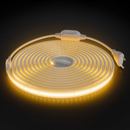 Комплект светодиодной влагозащищенной ленты Apeyron 10W/m 120LED/m 2835SMD теплый белый 5M 10-140 цвет белый, мощность 50 Вт