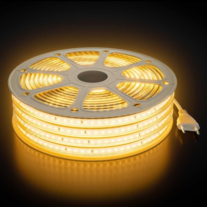 Комплект светодиодной влагозащищенной ленты OGM 6W/m 120LED/m 2835SMD теплый белый 15M SL-68 цвет белый, мощность 90 Вт