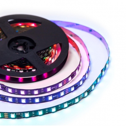 Комплект адресной светодиодной ленты Apeyron 14,4W/m 60LED/m 5050SMD RGB 5M 10-94, цвет черный, мощность 72 Вт