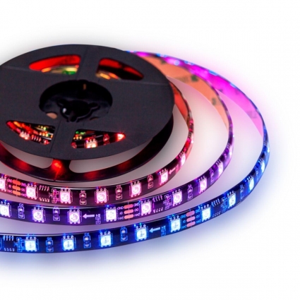 Комплект адресной светодиодной ленты Apeyron 14,4W/m 60LED/m 5050SMD RGB 2M 10-97, цвет черный, мощность 28.8 Вт