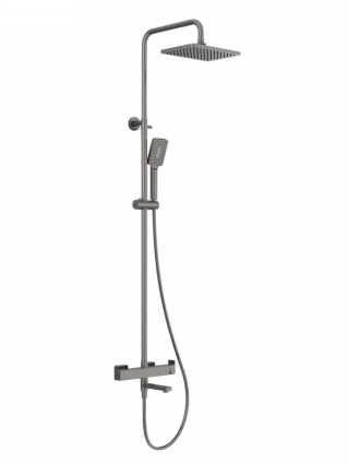 Cezares SLIDER-CVD-GM Душевая стойка со смесителем и изливом, оружейная сталь, 2 режима