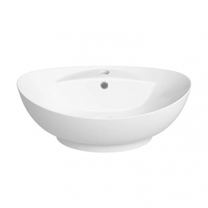 Накладная раковина для ванной комнаты Lavinia Boho Bathroom Sink 33311100: умывальник из фарфора 59 см, овальный, цвет глянцевый белый