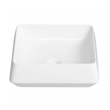 Накладная раковина для ванной комнаты Lavinia Boho Bathroom Sink 33311109: умывальник из фарфора 38 см, квадратный, цвет глянцевый белый