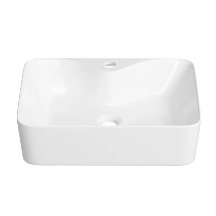 Накладная раковина для ванной комнаты Lavinia Boho Bathroom Sink 33311105: умывальник из фарфора 48 см, прямоугольный, цвет глянцевый белый