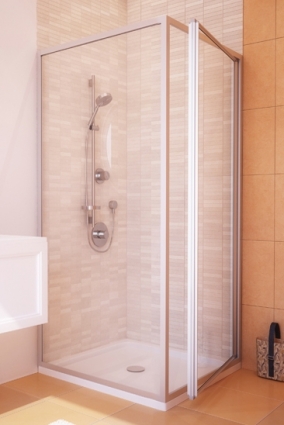 Душевой уголок GuteWetter Practic Rectan GK-401 правая 85x70 см стекло бесцветное, профиль матовый хром, прямоугольный, двери распашные